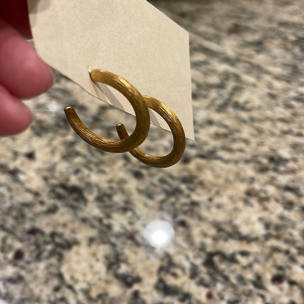 Brushed gold hoop earrings
